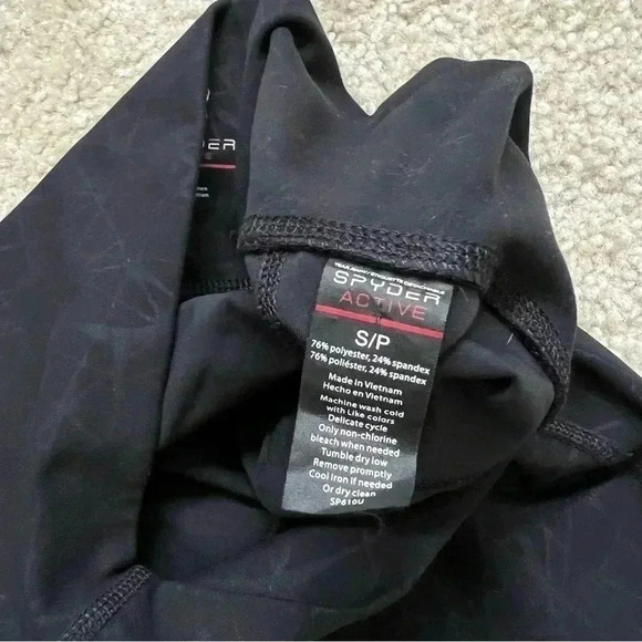 Spyder Active Performance High Rise Tight Fit Leggings Black Women’s Size Small - Picture 15 of 16
